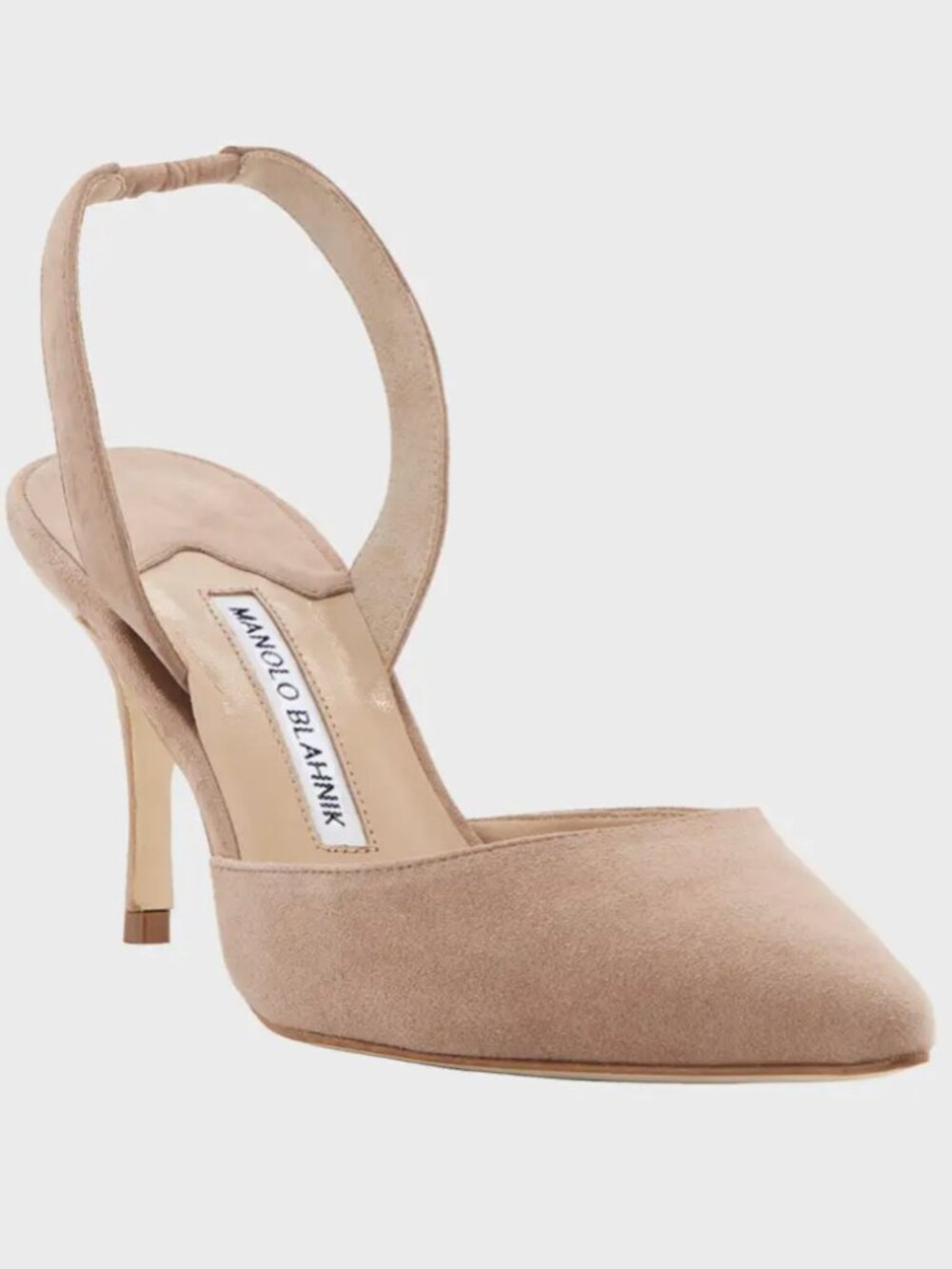Manolo Blahnik Carolyne Suede Mid heel Slingback Pump